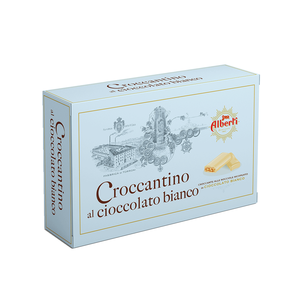STREGA ALBERTI TORRONE CROCCANTINO WHITE CHOCOLATE 300 GR (12 in a box)