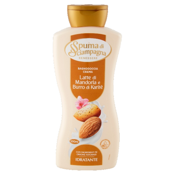 SPUMA DI SCIAMPAGNA SHOWER BATH IDRATANTE ALMOND AND KARITE' 500 ML (12 in a box)