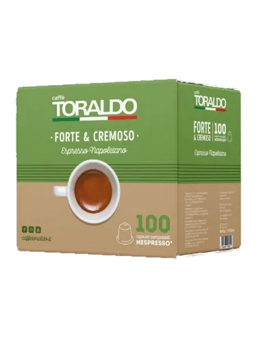 TORALDO COFFEE CAPSULES NESPRESSO FORTE E CREMOSO ESPRESSO NAPOLETANO X100 (6 in a box)
