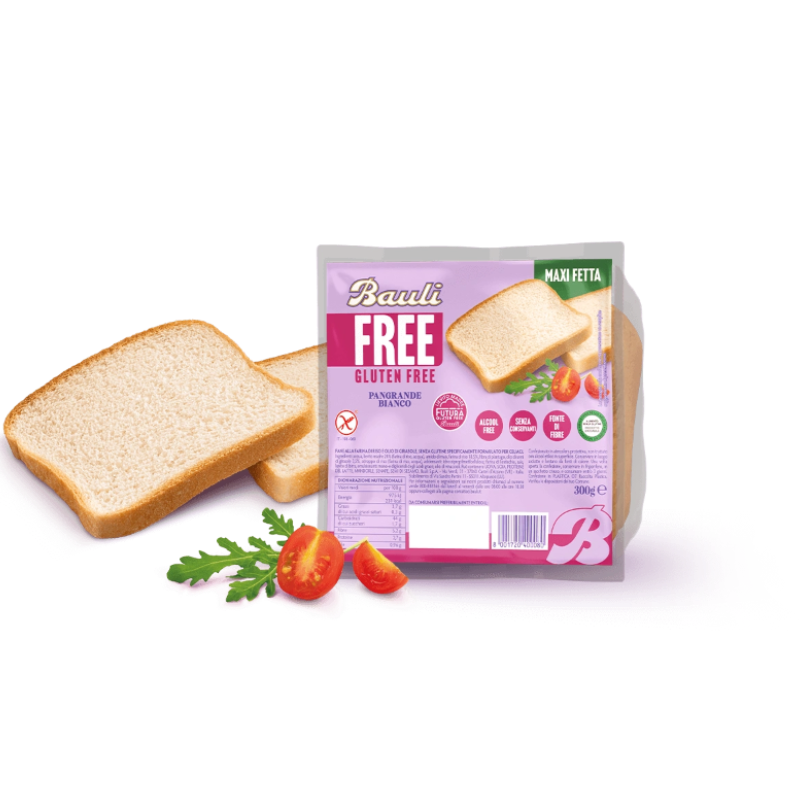 BAULI BREAD PANGRANDE BIANCO GLUTEN FREE 300 GR (6 in a box)