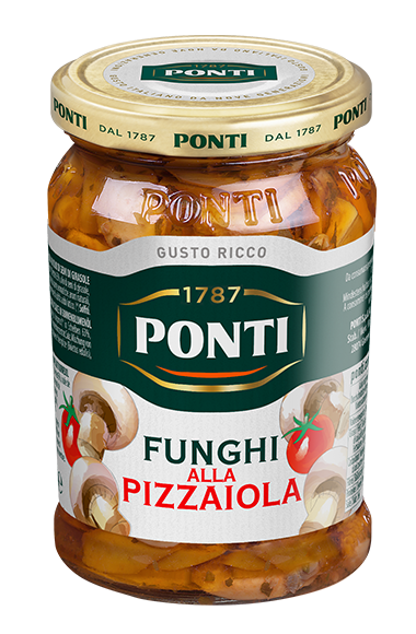 PONTI MUSHROOMS PIZZAIOLA IN OIL 300 GR (12 in a box)