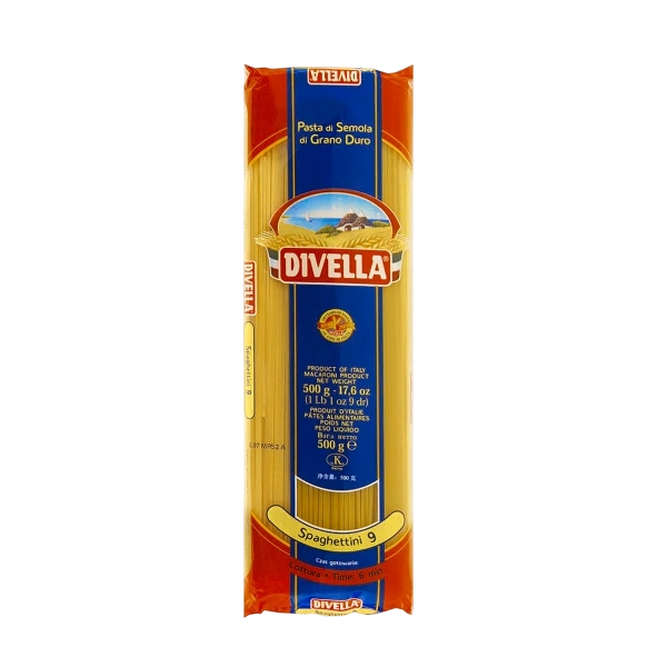 DIVELLA PASTA DI SEMOLA SPAGHETTINI N.9 500 GR (36 in a box)