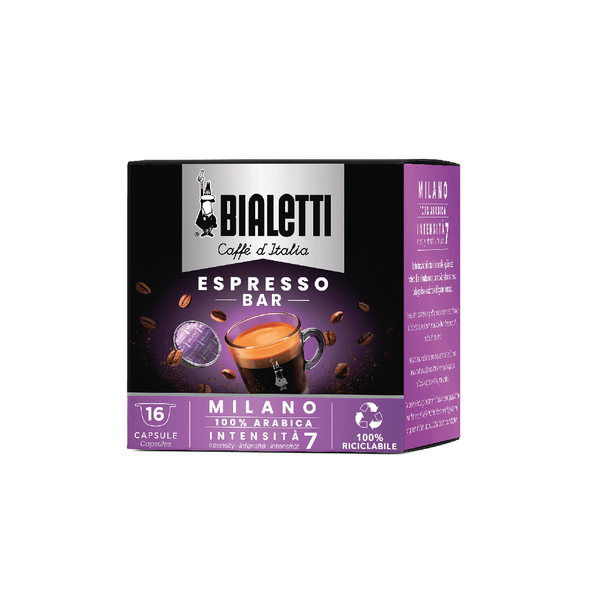 BIALETTI COFFEE CAPSULES ESPRESSO BAR MILANO X16 153 GR (8 in a box)
