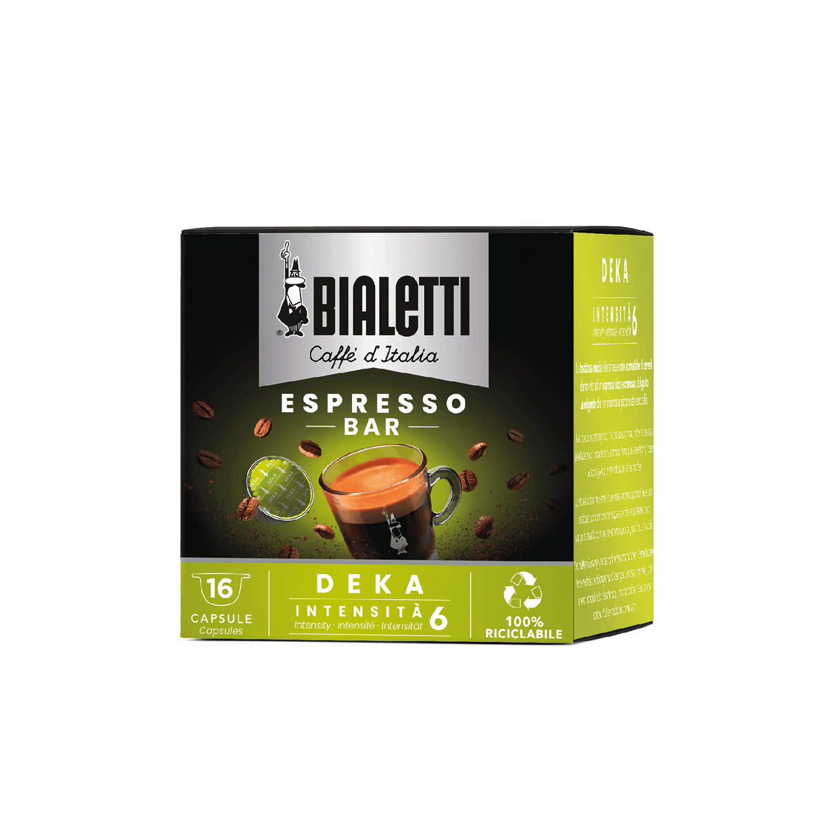 BIALETTI COFFEE CAPSULES ESPRESSO BAR DEKA X16 153 GR (8 in a box)
