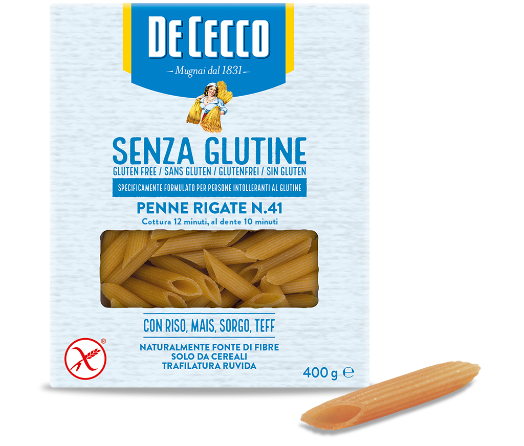 DE CECCO PASTA GLUTEN FREE PENNE RIGATE N.41 400 GR (14 IN A BOX)