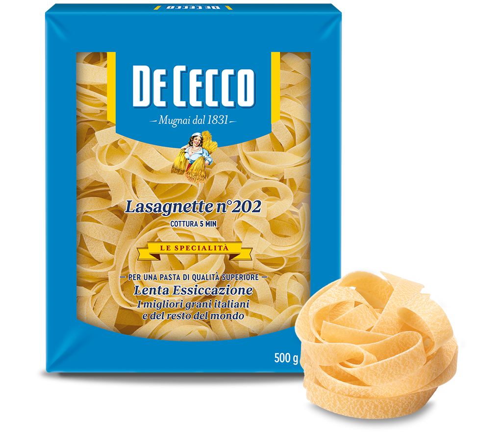 DE CECCO PASTA DI SEMOLA FORMATI SPECIALI LASAGNETTE N.202 500 GR (8 in a box)