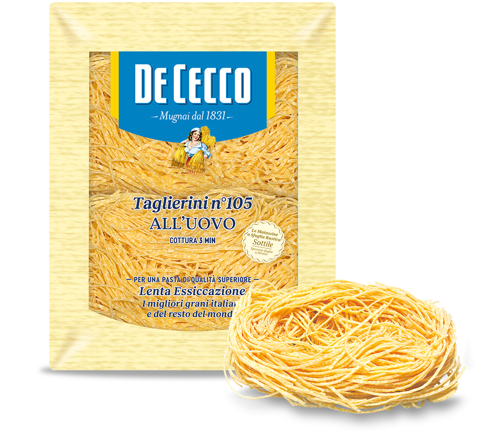 DE CECCO PASTA ALL'UOVO TAGLIERINI N.105 250 GR (12 in a box)