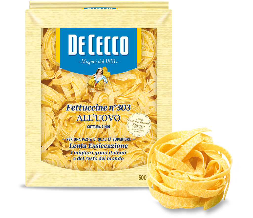 DE CECCO PASTA ALL'UOVO FETTUCCINE N.303 500 GR (8 in a box)