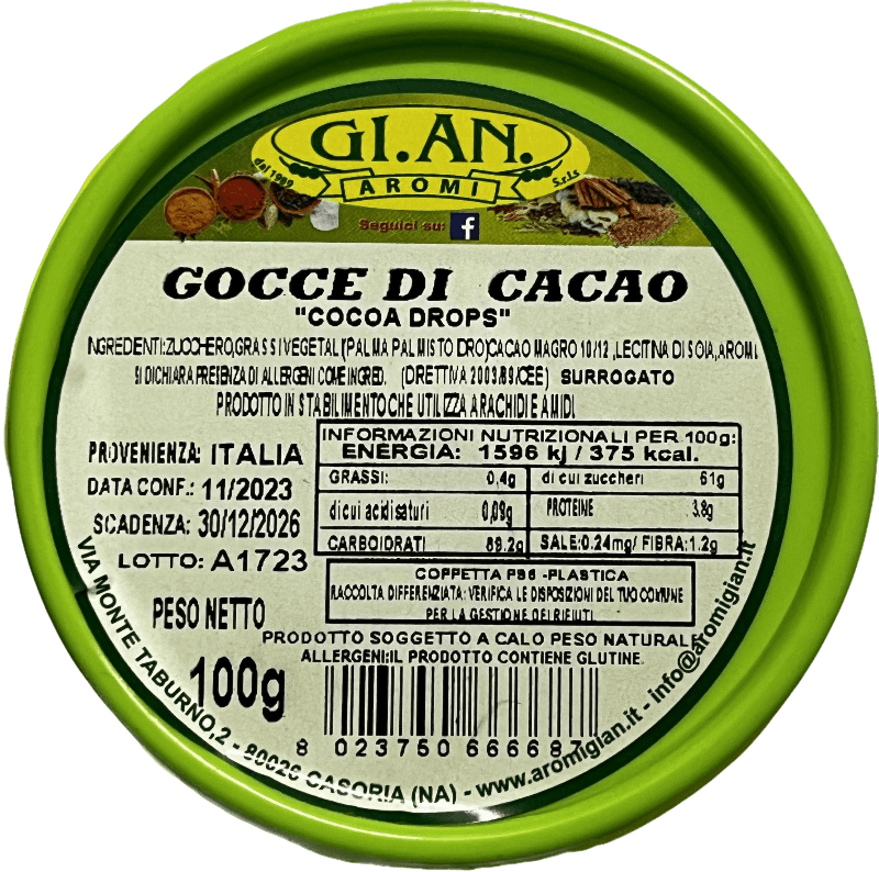 GI. AN. SUBSTITUTE COCOA DROPS 100 GR (24 in a box)