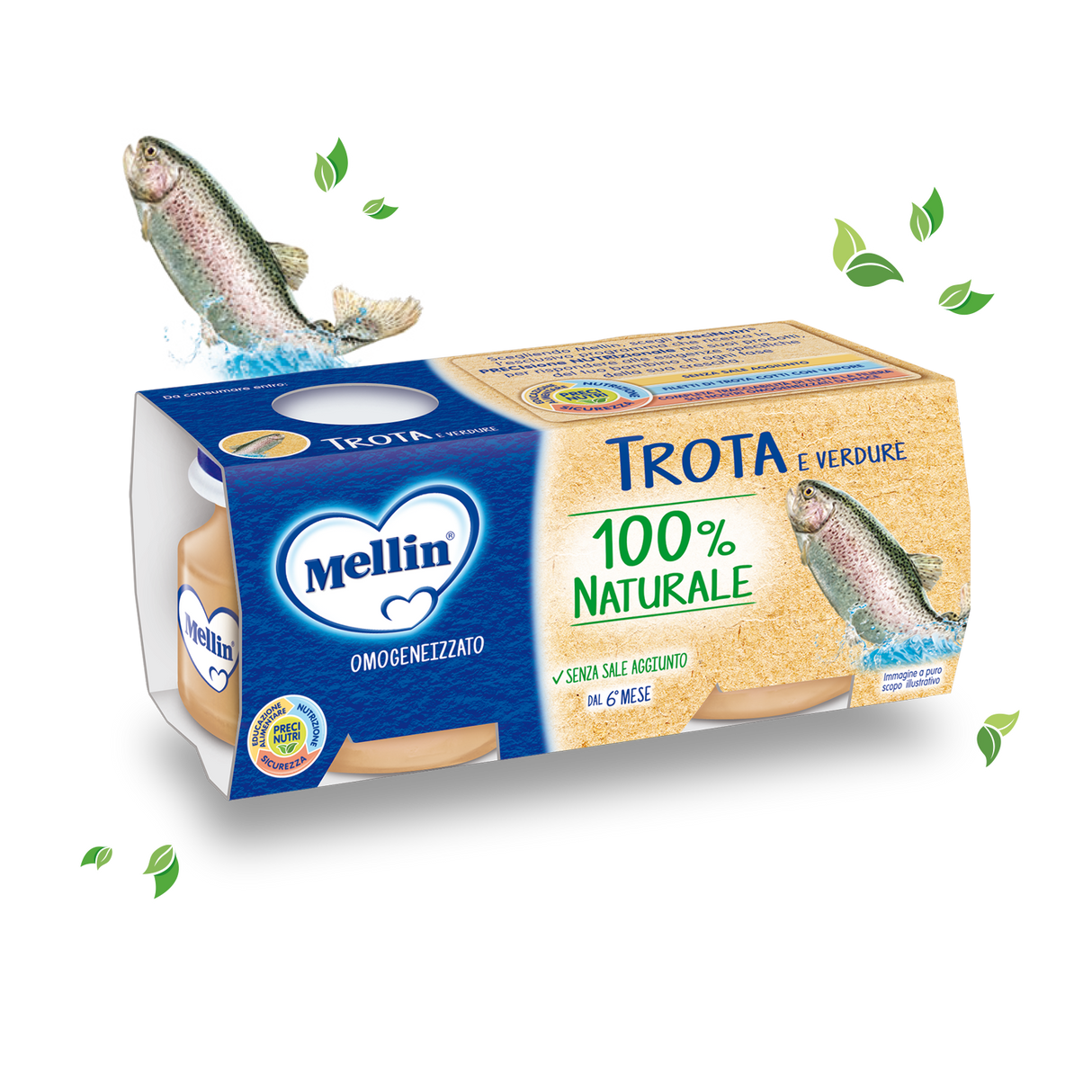 MELLIN HOMOGENIZED FISH TROTA 80 GR X2 (12 IN A BOX)