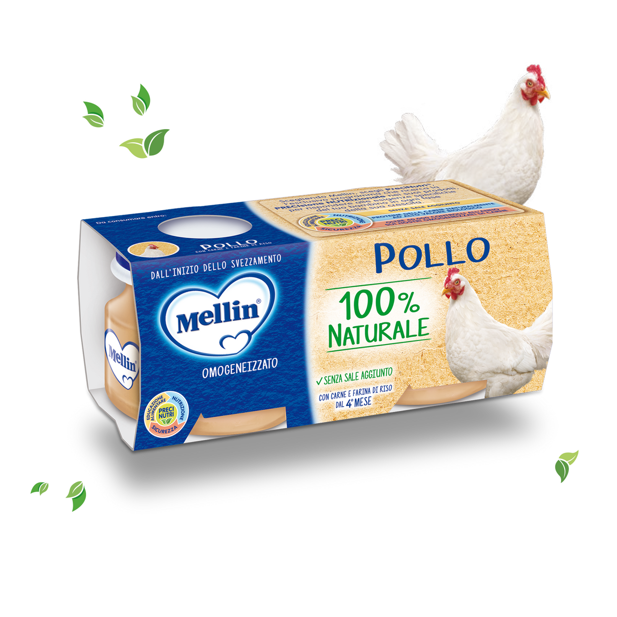 MELLIN HOMOGENIZED MEAT CHICKEN 80 GR X2 (12 in a box)