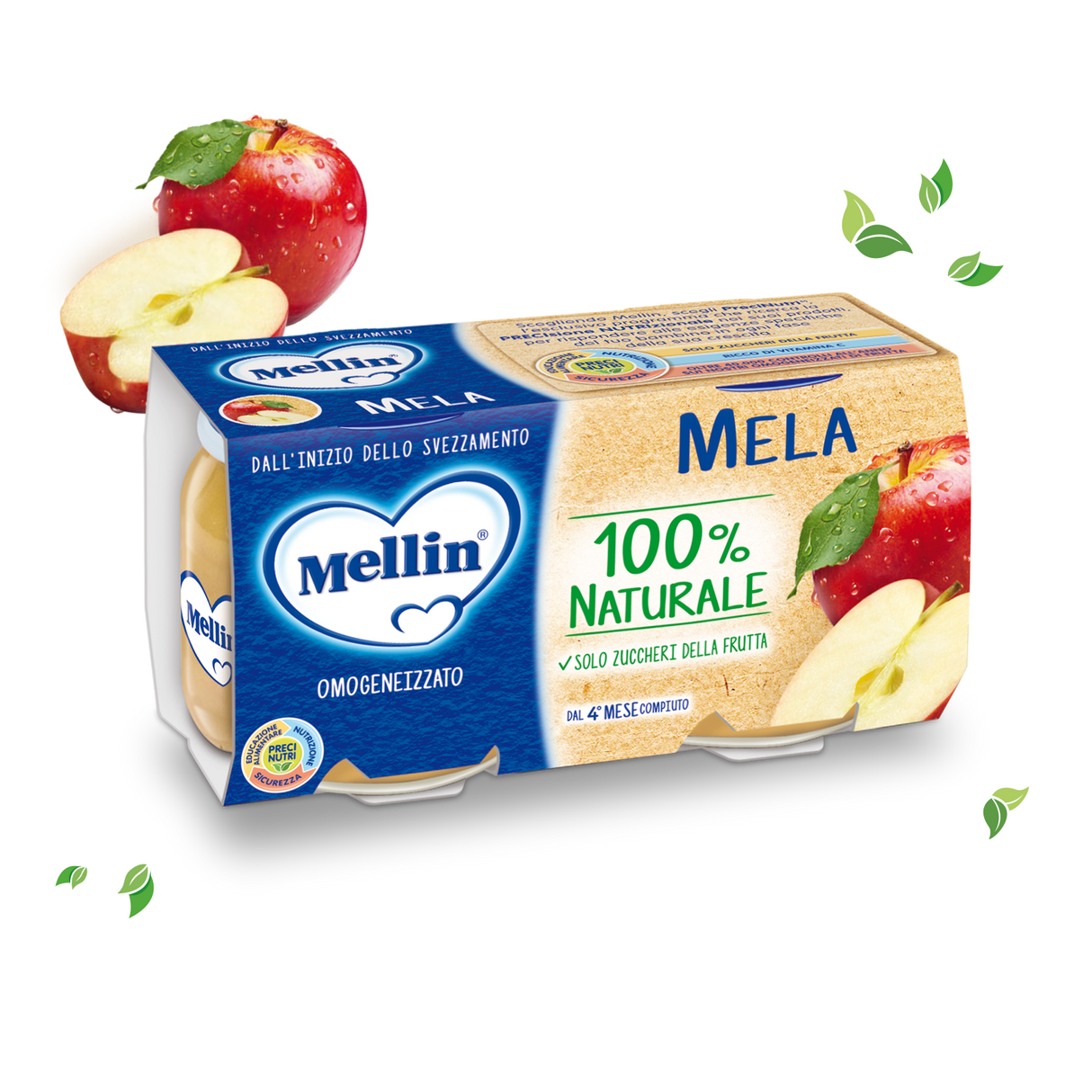 MELLIN HOMOGENIZED FRUIT APPLE 100 GR X2 (12 in a box)