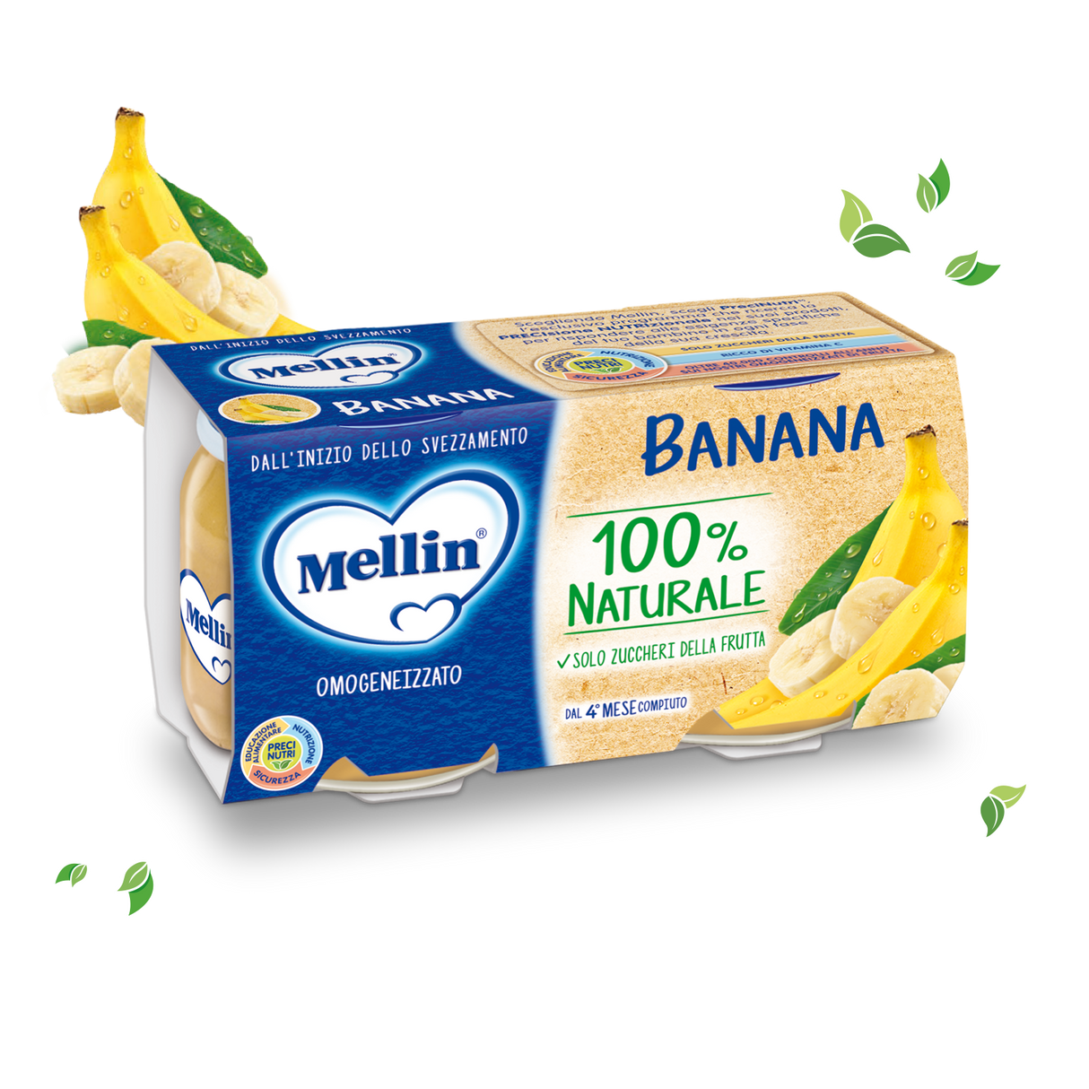MELLIN HOMOGENIZED FRUIT BANANA 100 GR X2 (12 in a box)