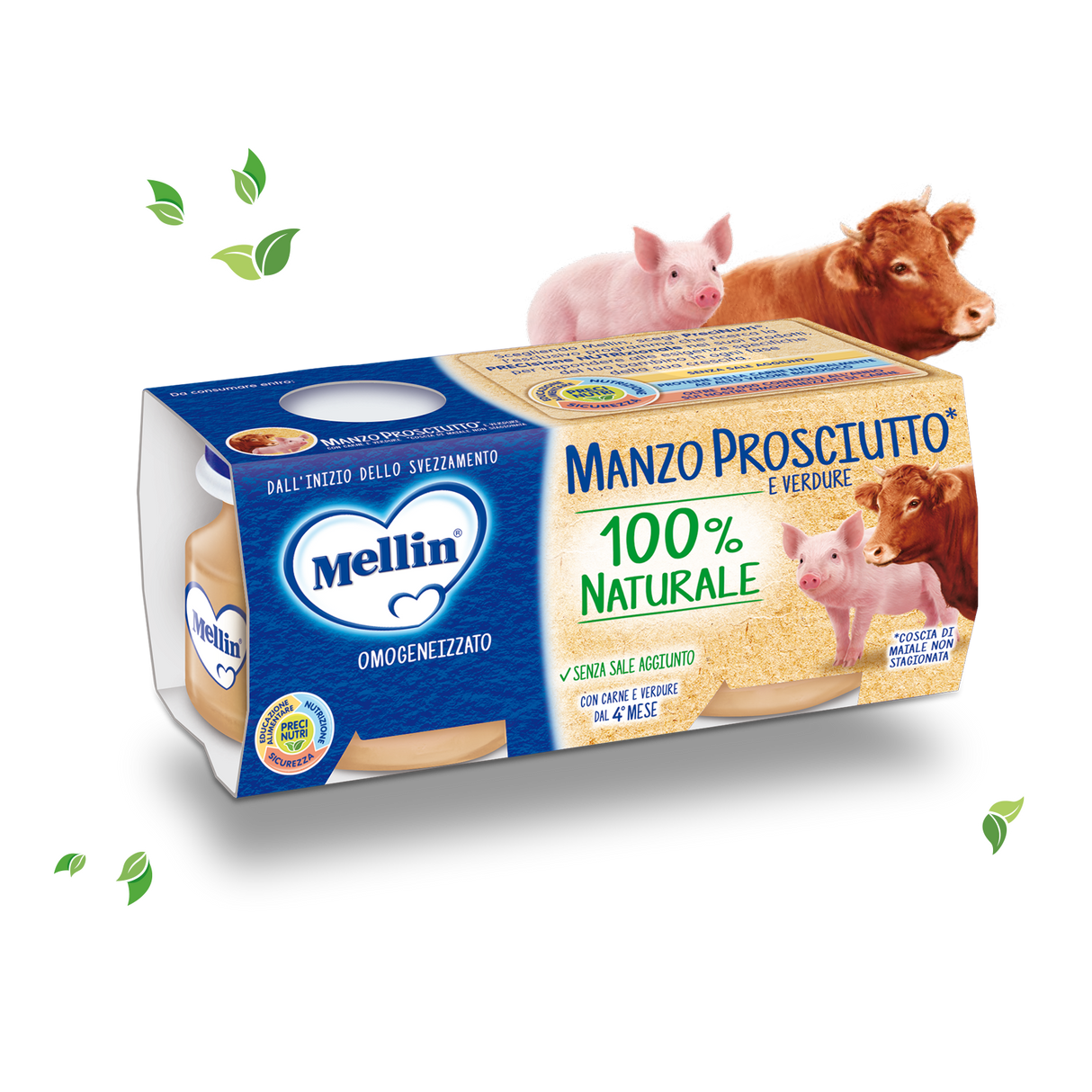 MELLIN HOMOGENIZED MEAT BEEF HAM 80 GR X2 (12 IN A BOX)