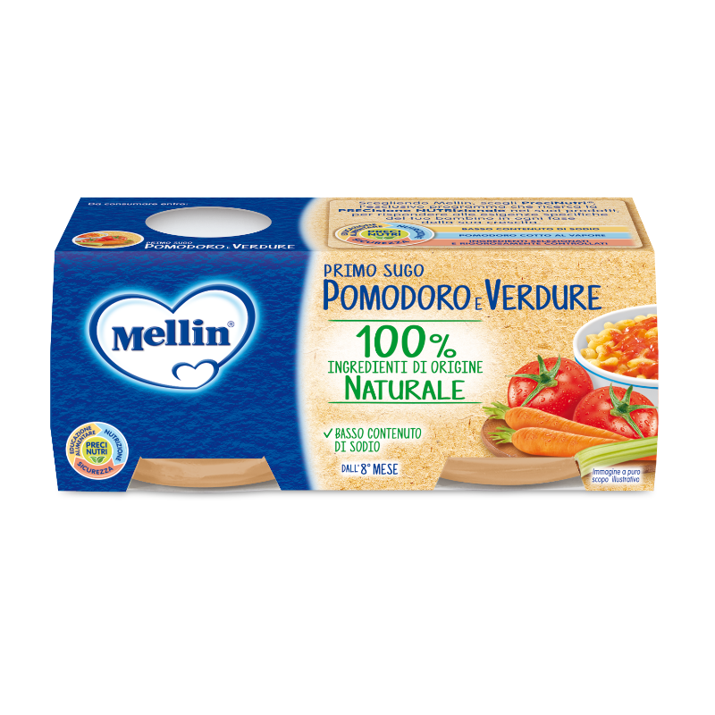 MELLIN FIRST SAUCE TOMATO AND VEGETABLES 80 GR X2 (12 in a box)