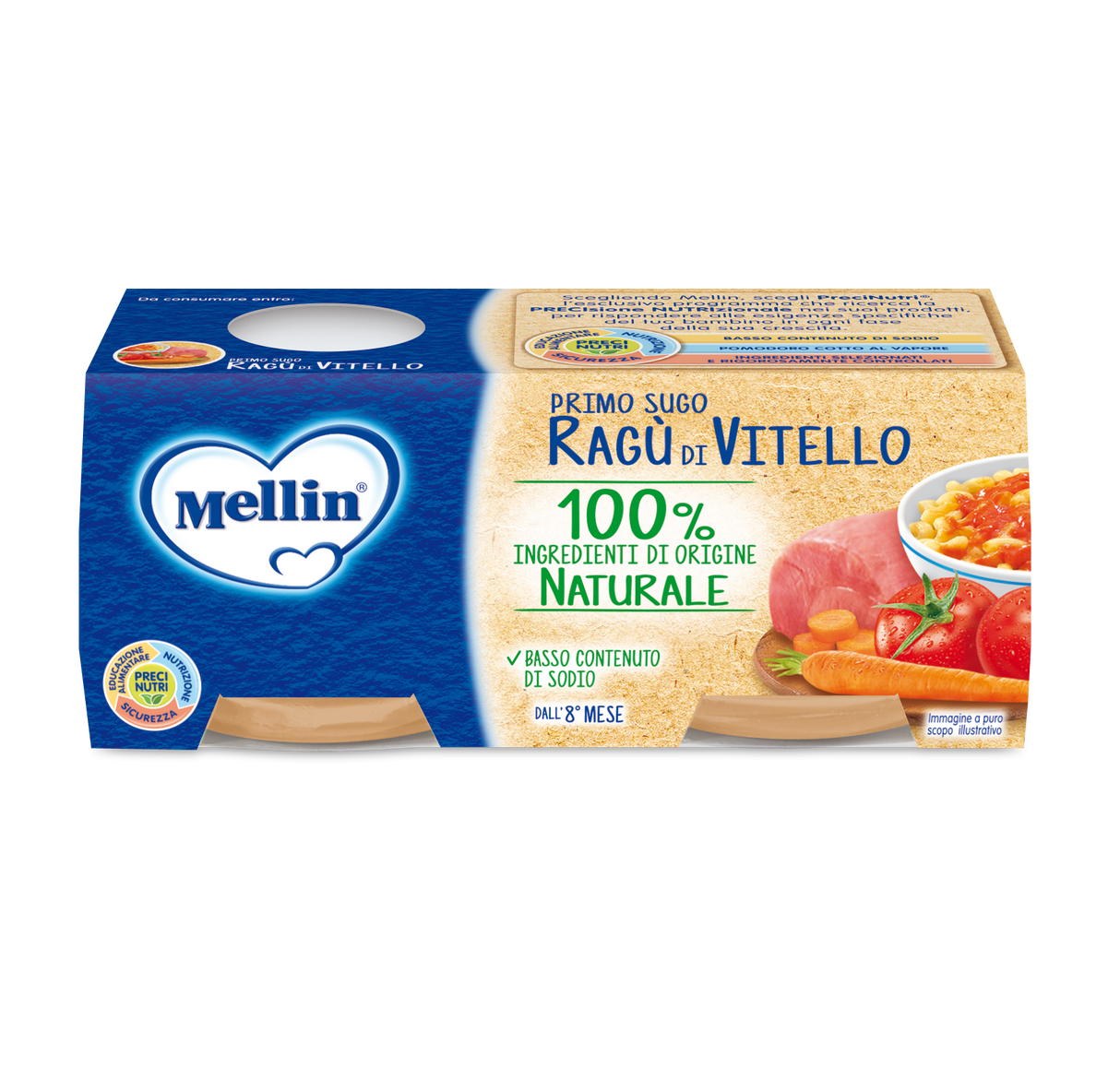 MELLIN PRIMO SUGO RAGU' VEAL 80 GR X2 (12 in a box)