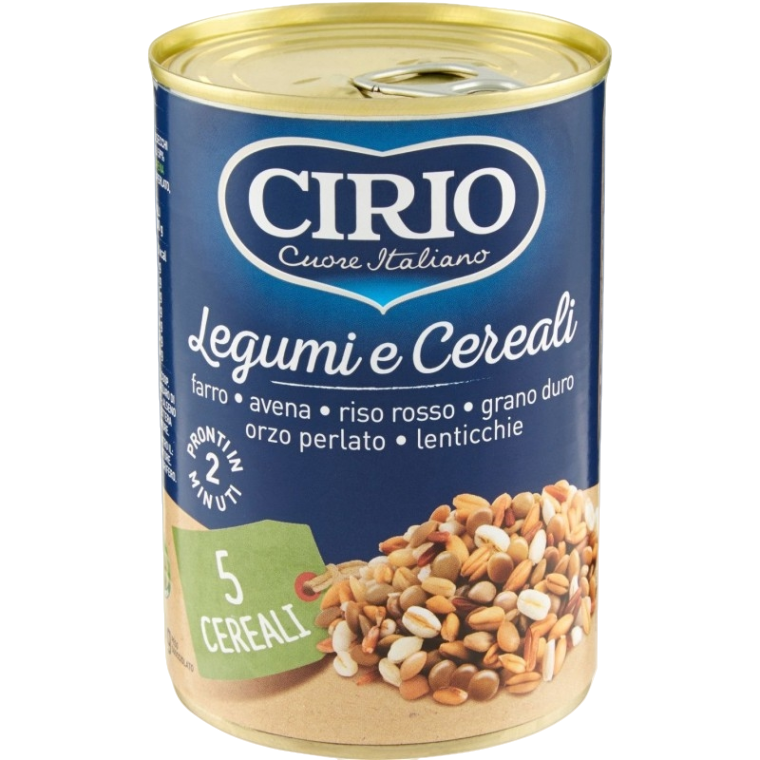 CIRIO LEGUMES & CEREALS LENTILS AND 5 CEREALS 200 GR X2 (6 in a box)