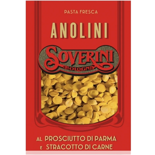 SOVERINI STUFFED PASTA ANOLINI WITH PARMA HAM AND STRACOTTO BEEF 250 GR (10 in a box)