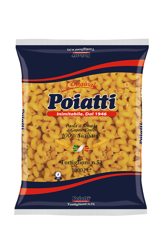POIATTI PASTA DI SEMOLA TORTIGLIONI N.51 1 KG (12 in a box)