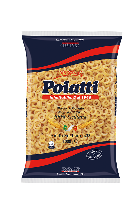 POIATTI PASTA DI SEMOLA ANELLI SICILIANI N.33 1 KG (12 in a box)