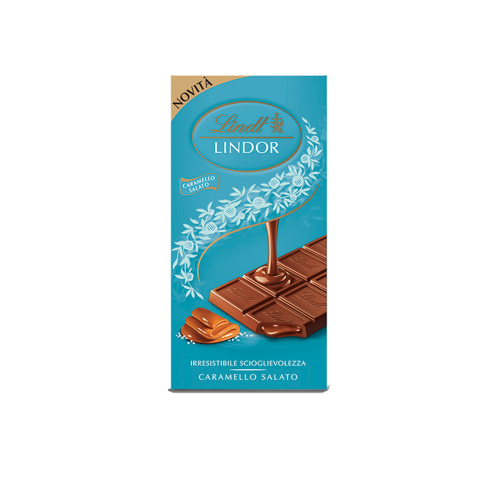 LINDT LINDOR CHOCORLATE BAR LINDOR SALTED CARAMEL 100 GR (18 in a box)