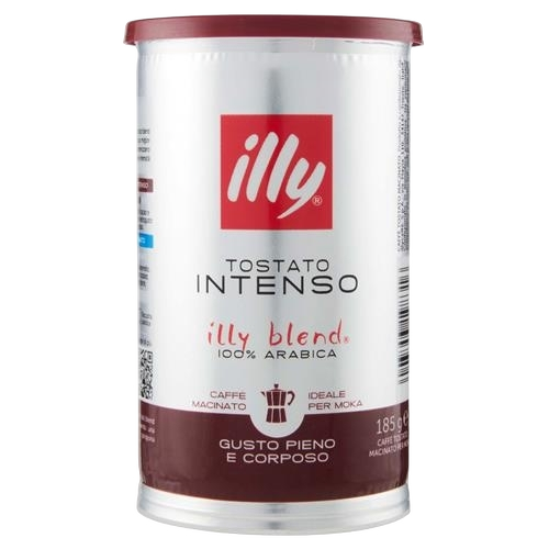 ILLY COFFEE GROUND TOSTATO INTENSO 185 GR (12 in a box)