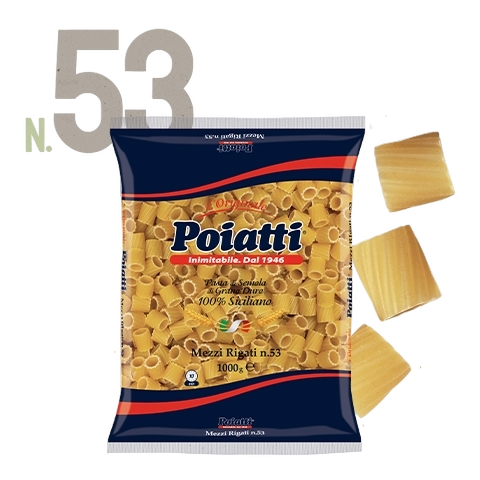 POIATTI PASTA DI SEMOLA MEZZI RIGATI N.53 1 KG (12 in a box)