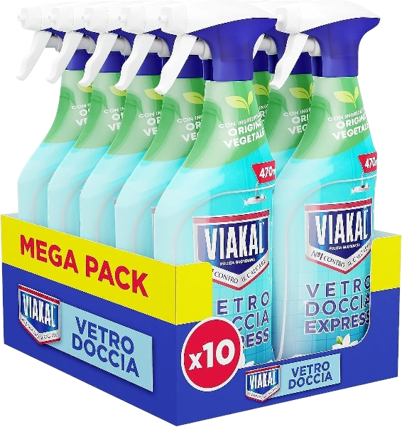 VIAKAL DEGREASER DESCALER EXPRESS SHOWER GLASS SPRAY 470 ML (10 in a box)