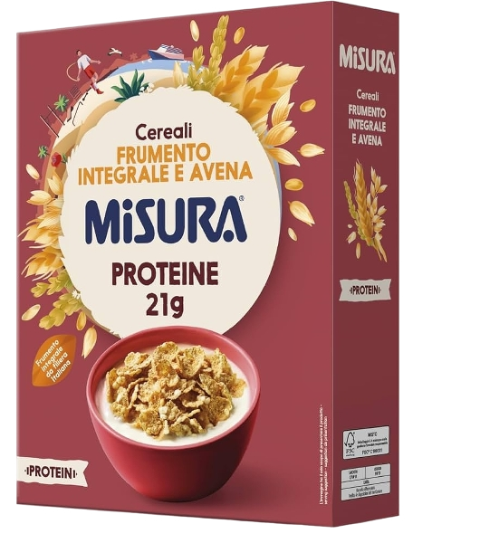 MISURA PROTEIN CEREALS WHEAT RICE AND OATS 320 GR (10 in a box)