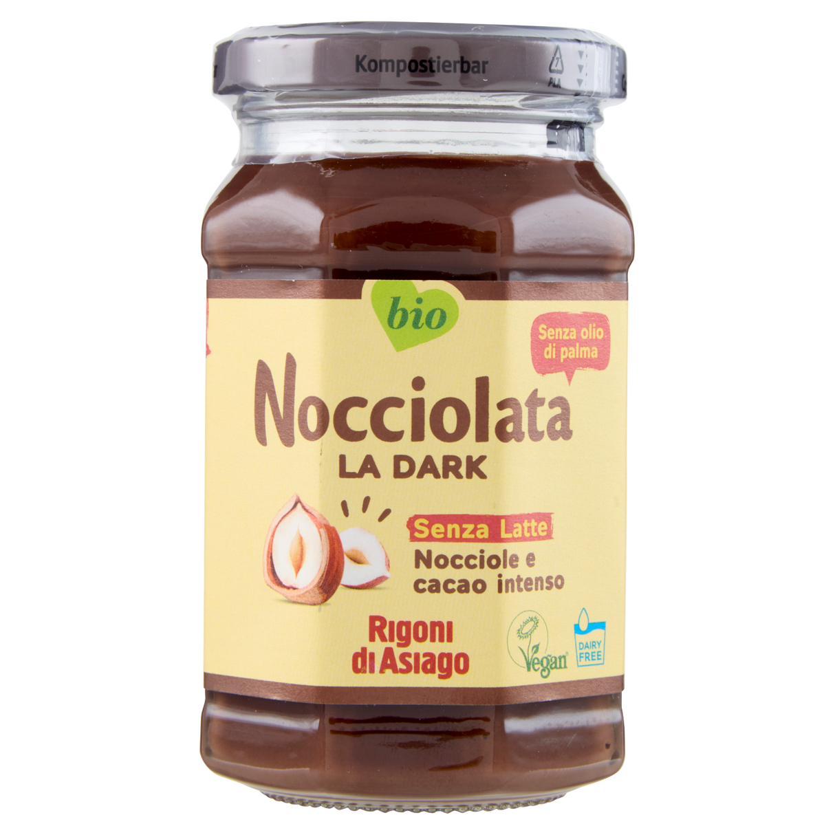 RIGONI SPREAD CREAM NOCCIOLATA DARK WITHOUT MILK 250 GR (6 in a box)