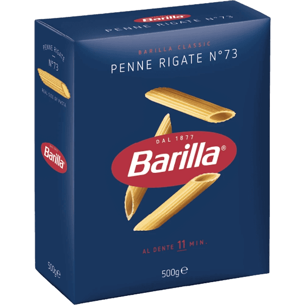 BARILLA PASTA DI SEMOLA PENNE RIGATE N.73 500 GR (12 in a box)