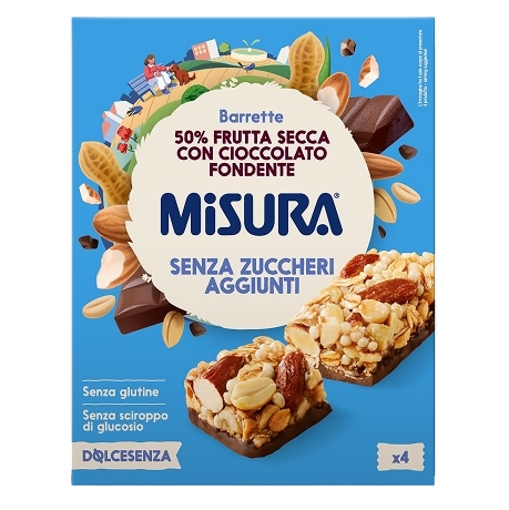 MISURA DOLCE SENZA SNACK BARS DARK CHOCOLATE 120 GR (10 in a box)