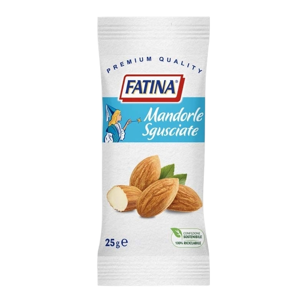 FATINA DRIED FRUITS SNACK PREMIUM QUALITY ALMONDS SHELLED MONOPACK 25 GR (26 in a box)
