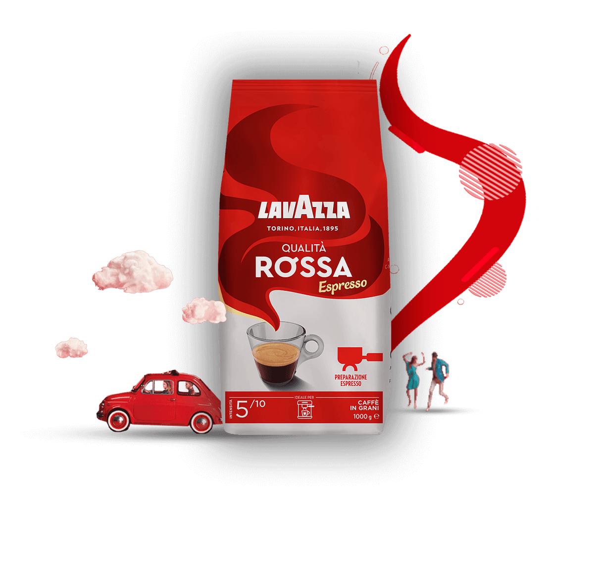 LAVAZZA COFFEE BEANS QUALITA' ROSSA 1 KG (1 in a box)