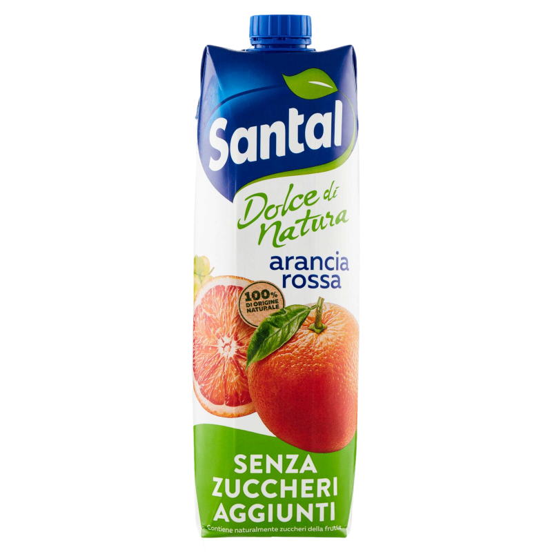 SANTAL DOLCE NATURA SUGAR FREE FRUIT JUICE BLOOD-RED ORANGE BRICK 1 LT (12 IN A BOX)