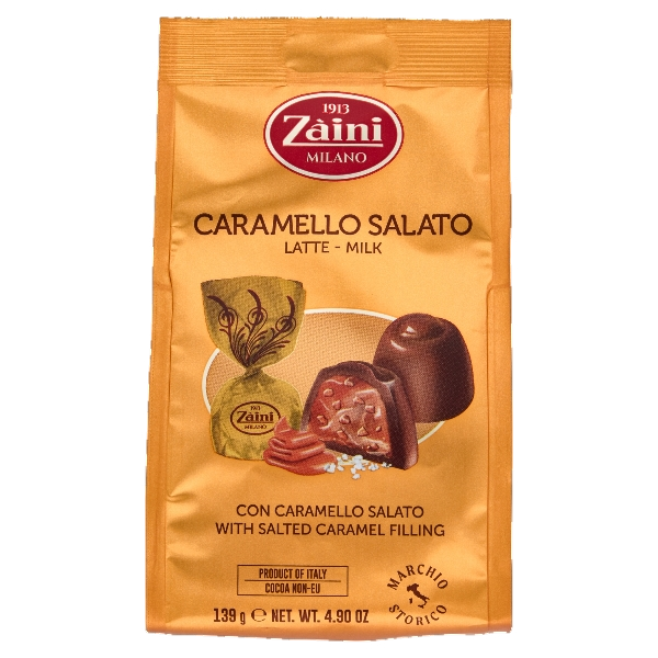 ZAINI PRALINES MILK CHOCOLATE SALTED CARAMEL 139 GR (12 in a box)
