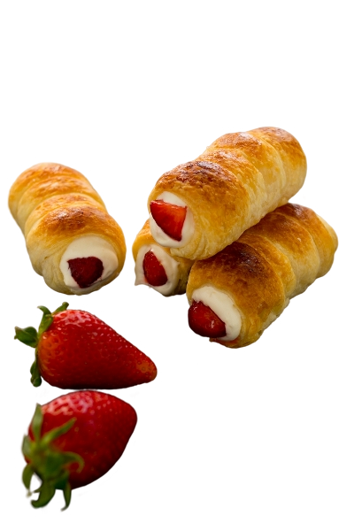 DESSERT CANNOLI SFOGLIA FILLED STRAWBERRY TRAY 1.5 KG (1 in a box)
