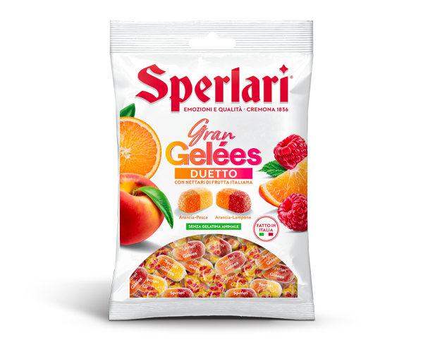 SPERLARI CANDY GELEES FRUITS DUETTO FRUITS 150 GR (18 in a box)