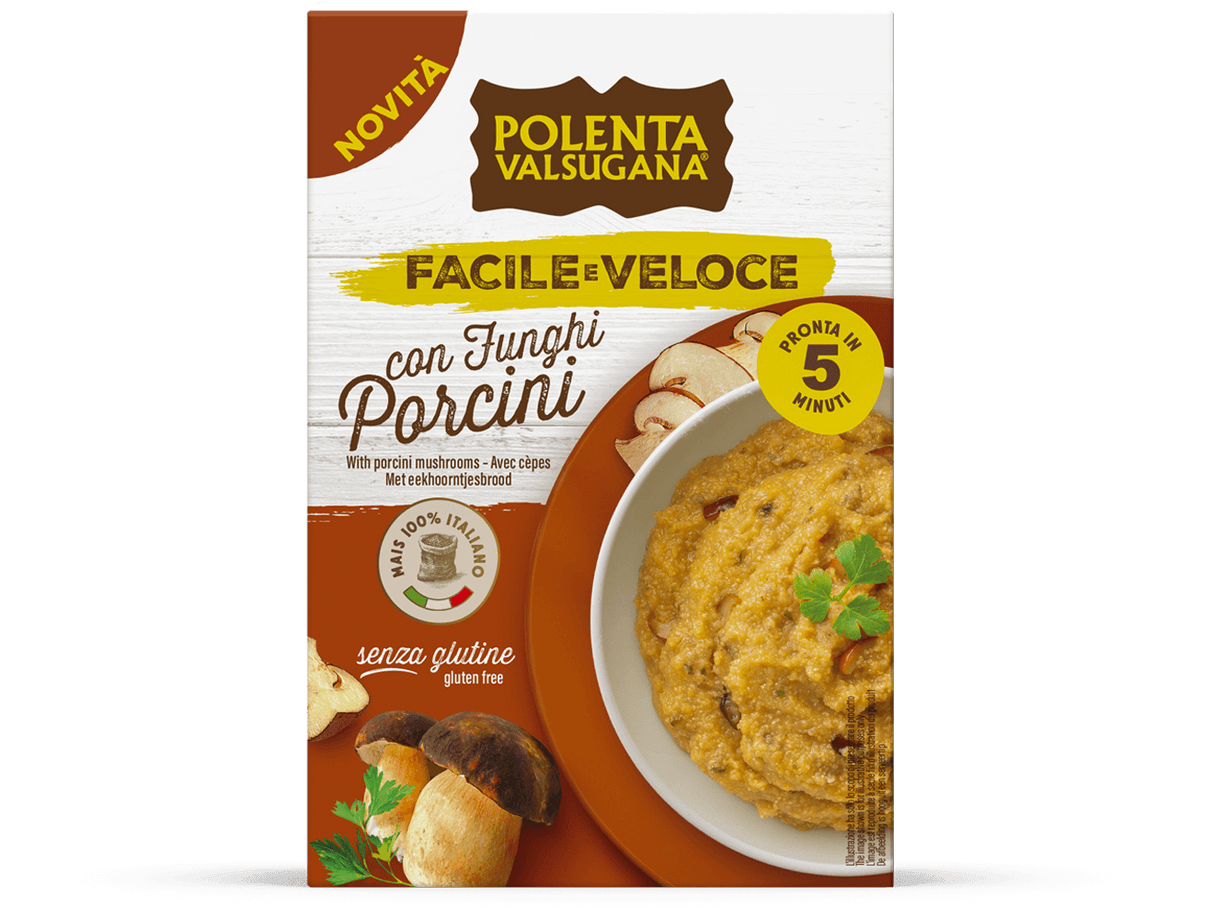 VALSUGANA POLENTA PORCINI MUSHROOMS 80 GR (16 in a box)