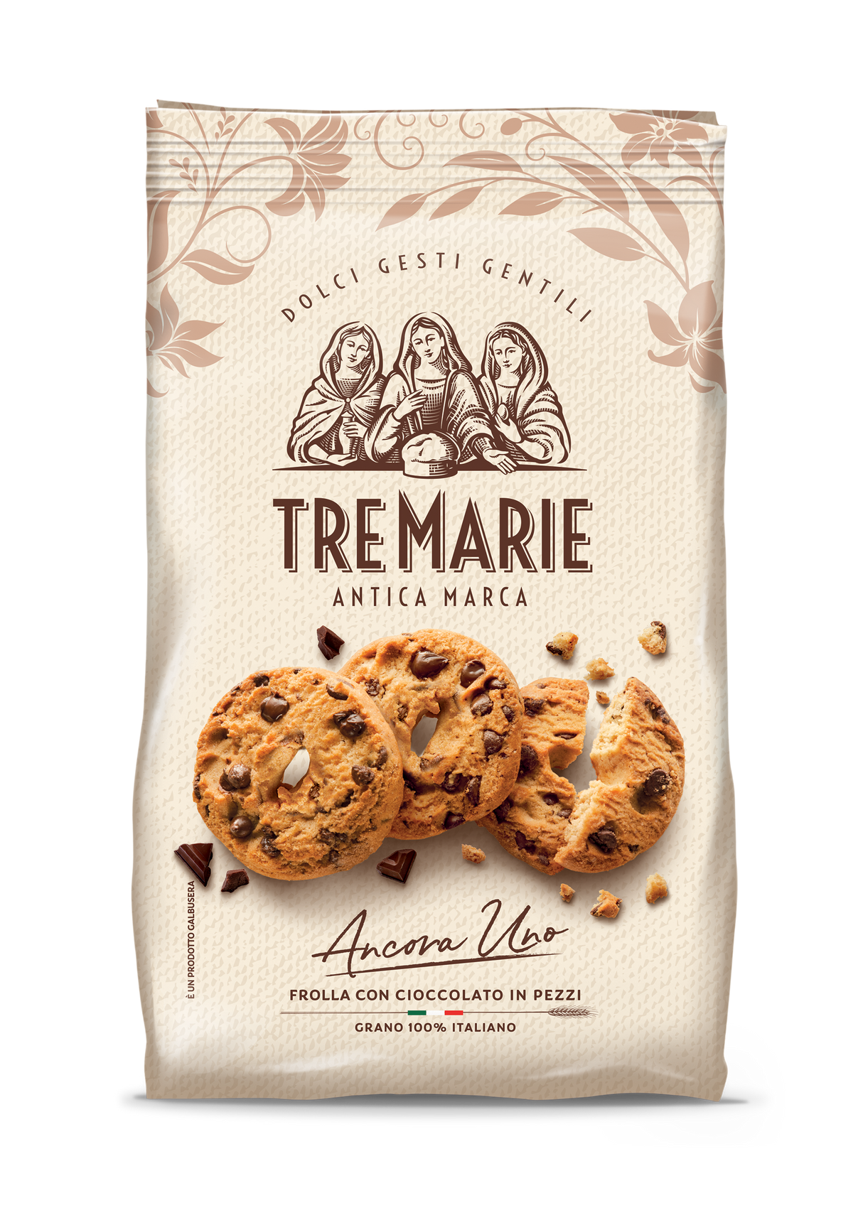 TRE MARIE BISCOTTI ANCORA UNO FROLLINO CIOCCOLATO IN PEZZI 350 GR (12 in a box)