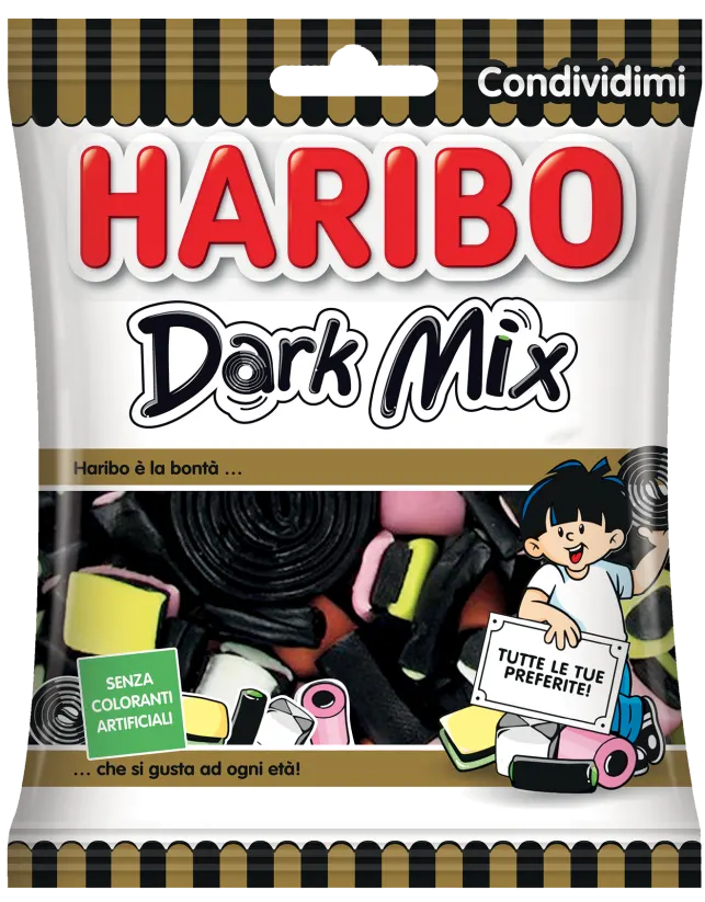 HARIBO CANDY DARK MIX LIQUORICE 175 GR (24 in a box)