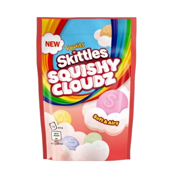 SKITTLES CANDY CHEWY SQUISHY CLOUDZ FRUITS 94 GR (18 in a box)