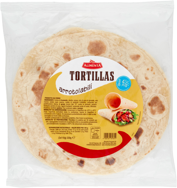 ALIMENTA BAKERY TORTILLAS ROLL-UP X3 330 GR (10 in a box)