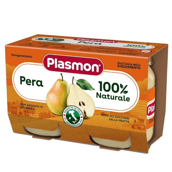 PLASMON HOMOGENIZED FRUIT PEAR 80 GR X2 (12 in a box)