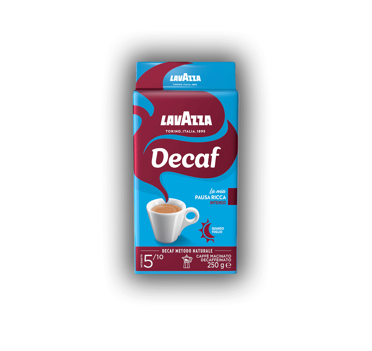 LAVAZZA COFFEE GROUND DECAFFEINATED DEK DECAF INTENSO 250 GR (20 in a box)