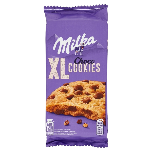 MILKA COOKIES XL CHOCO 185 GR (10 in a box)