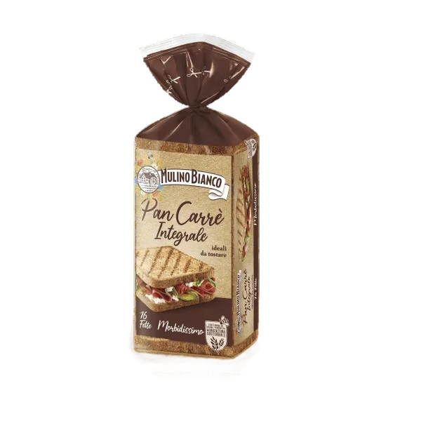 MULINO BIANCO BREAD WHOLEMEAL PAN CARRE' INTEGRALE X16 315 GR (18 in a box)