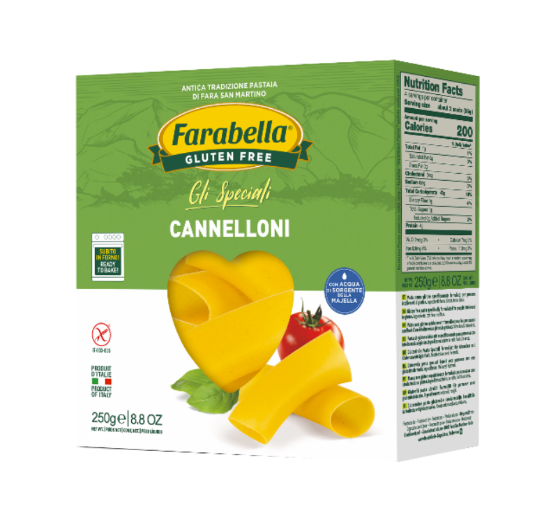 FARABELLA PASTA GLUTEN FREE CANNELLONI 250 GR (6 IN A BOX)
