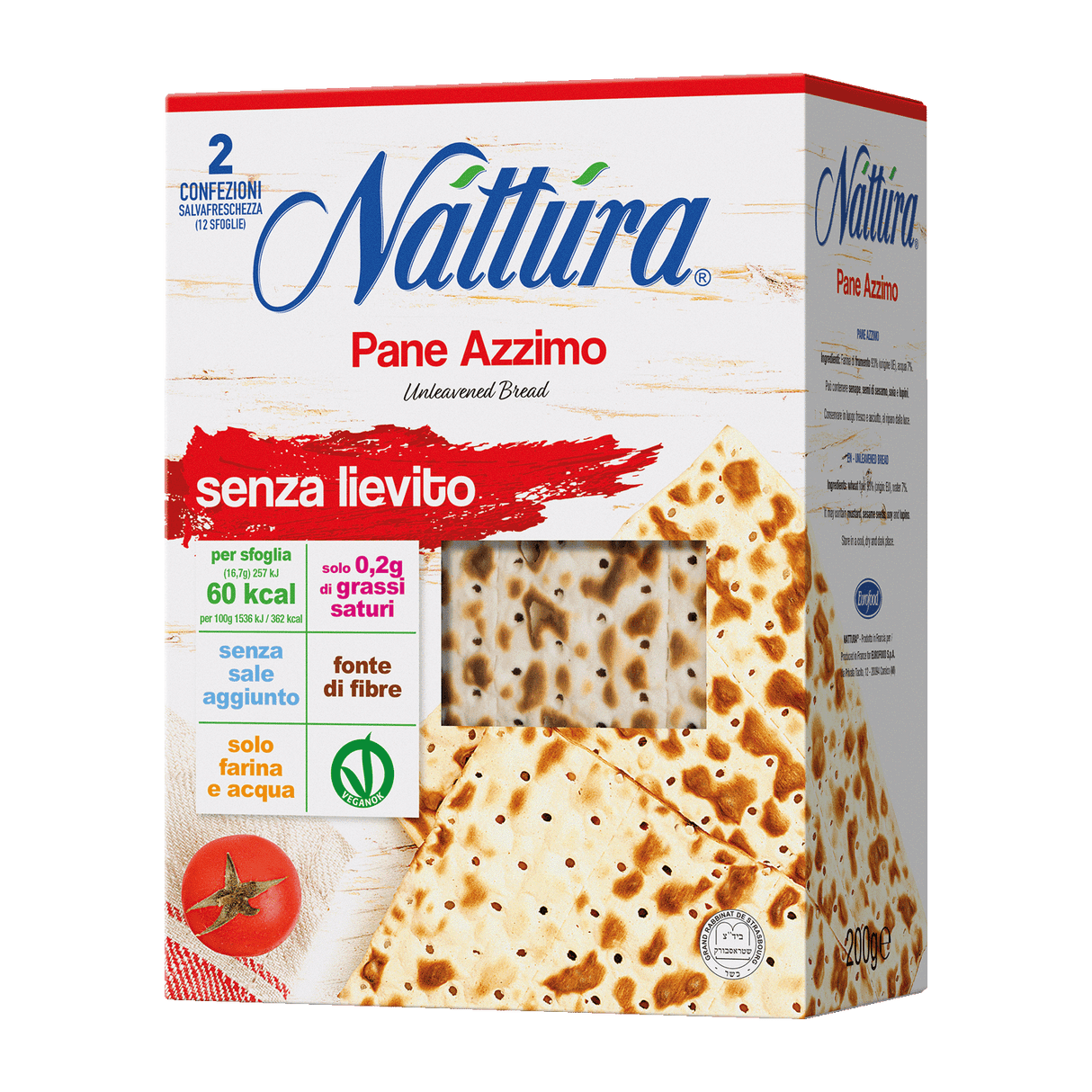 NATTURA CRACKERS BREAD UNLEAVENED 200 GR (16 in a box)