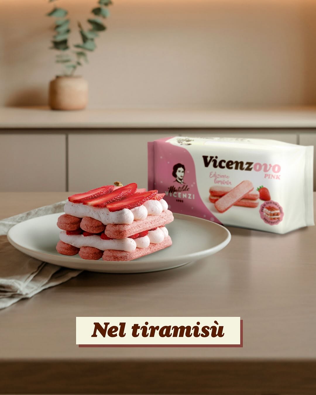 VICENZI VINCENZOVO BISCOTTI SAVOIARDI PINK STRAWBERRY 200 GR (12 in a box) LIMITED EDITION